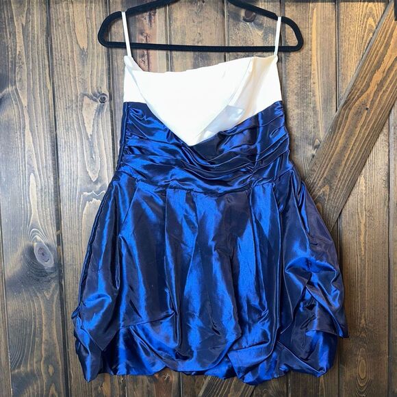 Jessica McClintock Gunne Sax Vintage Mini Strapless  Ruched Bubble Dress - Picture 1 of 8